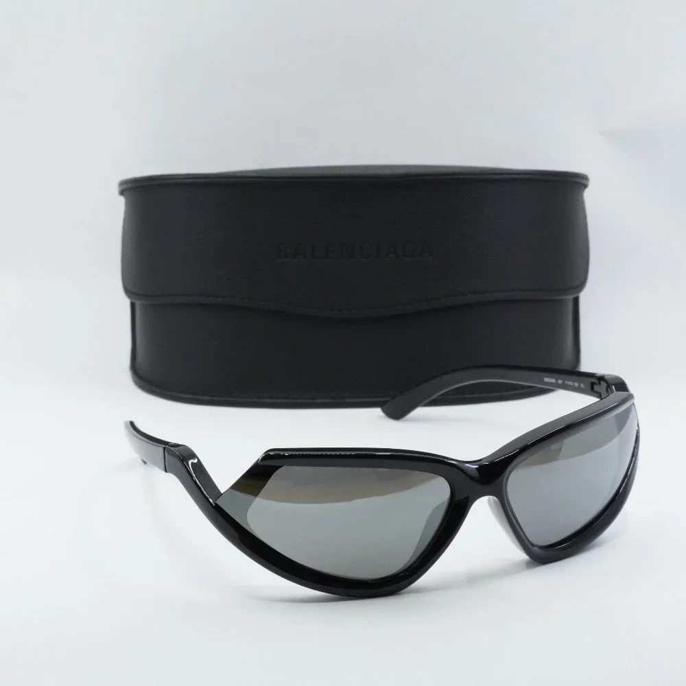 FINAL PRICE NEW BALENCIAGA BB0289S 001 BLACK SILVER SUNGLASSES - Picture 1 of 10
